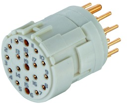 Socket contact insert, 16 pole, solder cup, straight, 09151192703