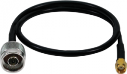 Coaxial Cable, R-SMA plug (straight) to N plug (straight), 50 Ω, CFD200, grommet black, 500 mm, WL0104