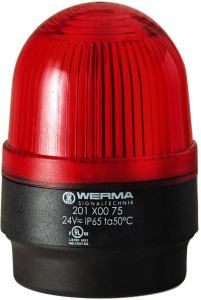 LED permanent light, Ø 58 mm, red, 115 VAC, BA15d, IP65