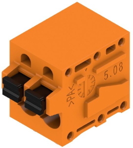 PCB terminal, 2 pole, pitch 5.08 mm, AWG 24-12, 20 A, spring-clamp connection, orange, 1330710000