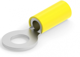 Insulated ring cable lug, 3.0-6.0 mm², AWG 12 to 10, 6.7 mm, M6, yellow