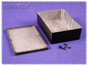 Aluminum die cast enclosure, (L x W x H) 172 x 121 x 51 mm, black (RAL 9005), IP66, 1550WEBK