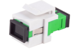 Fiber optic connector, SC simplex socket to SC simplex socket, OS1/OS2, singlemode, ceramic, green, BS08-10211
