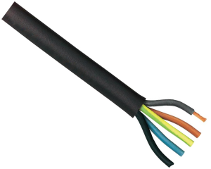 Rubber control line H05RR-F 3 G 1.0 mm², AWG 18, unshielded, black