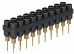 4.5 mm socket header, solder connection, black, 63.9364-21