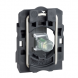Light block with body/fixing collar, plastic, white, integral LED, 110…120 V AC