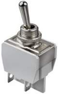 Toggle switch, 1 pole, groping, On-Off-(On), 10 A/400 VAC, nickel-plated/silver-plated