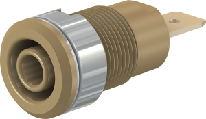 4 mm socket, flat plug connection, mounting Ø 12.2 mm, CAT III, brown, 23.3060-27