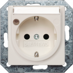 German schuko-style socket outlet with label field, metal, 16 A/250 V, Germany, IP20, 5UB1941