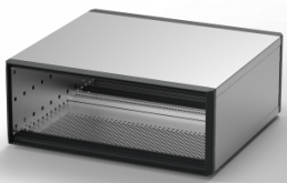 19 inch desktop enclosure, 3 U, 28 HP, (W x H x D) 164.4 x 132.6 x 255.5 mm, aluminum, gray, 24572-001