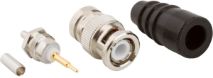 BNC plug 50 Ω, RG-174, RG-188, RG-316, LMR-100A, Belden 7805A, RG-174LL, crimp connection, straight, 031-371