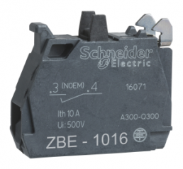 Auxiliary switch block, 1 Form A (N/O), 240 V, 3 A, ZBE1016