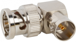 Coaxial adapter, 75 Ω, BNC plug to BNC socket, angled, 112452
