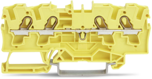 4-wire feed-through terminal, spring-clamp connection, 0.5-6.0 mm², 1 pole, 32 A, 8 kV, yellow, 2004-1406