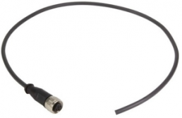 Sensor actuator cable, M12-cable socket, straight to open end, 5 pole, 0.5 m, PUR, black, 21348500592005