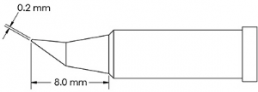 Soldering tip, conical, Ø 0.2 mm, (L) 8 mm, GT4-CN0002R