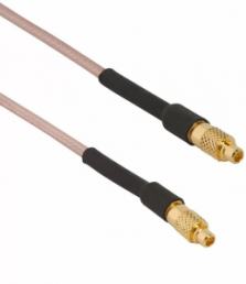 Coaxial Cable, MMCX plug (straight) to MMCX plug (straight), 50 Ω, RG-178, grommet black, 153 mm, 265101-08-06.00