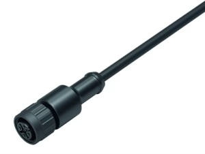 Sensor actuator cable, M12-cable socket, straight to open end, 4 pole, 5 m, PUR, black, 4 A, 77 3420 0000 50004 0500