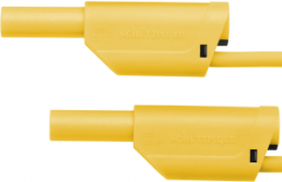 Measuring lead with (4 mm plug, spring-loaded, straight) to (4 mm plug, spring-loaded, straight), 500 mm, yellow, PVC, 1.0 mm², CAT II