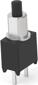 Pushbutton switch, 1 pole, black, unlit , 0.4 A/20 V, 1825097-1