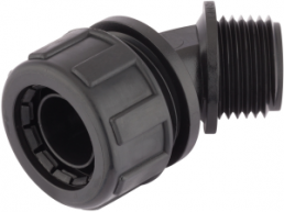 45° hose fitting, M20, polyamide, IP65/IP67, black, (L) 45 mm