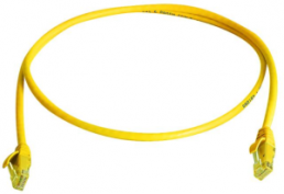 Patch cable, RJ45 plug, straight to RJ45 plug, straight, Cat 5e, U/UTP, PVC, 0.5 m, yellow