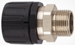 Straight hose fitting, PG16, 58 mm, polyamide, IP66, black, (L) 58 mm