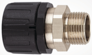 Straight hose fitting, M40, 42 mm, IP66, black, (L) 79 mm