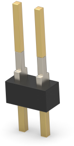 Pin header, 2 pole, pitch 2.54 mm, straight, black, 87224-2