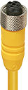 Sensor actuator cable, M12-cable socket, straight to open end, 5 pole, 10 m, PUR, yellow, 4 A, 1013
