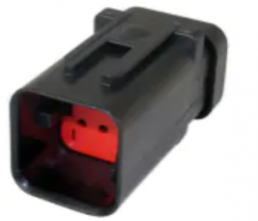Plug, unequipped, 6 pole, straight, 2 rows, red, 776434-1