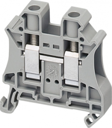 Terminal block, 2 pole, 0.5-10 mm², clamping points: 2, gray, screw connection, 57 A