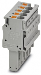 Plug, push-in connection, 0.2-6.0 mm², 5 pole, 32 A, 8 kV, gray, 3212035