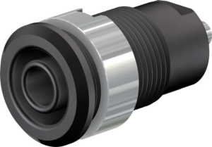 4 mm socket, solder connection, mounting Ø 12.2 mm, CAT III, black, 49.7049-21