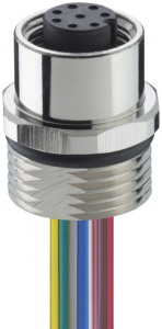 Sensor actuator cable, M12-flange socket, straight to open end, 5 pole, 0.5 m, PVC, metal, 4 A, 1220 05 T16CW 0,5M