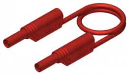 Measuring lead with (4 mm plug, spring-loaded, straight) to (4 mm plug, spring-loaded, straight), 1 m, red, silicone, 1.0 mm², CAT II