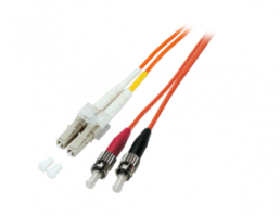 FO patch cable, ST to LC duplex, 20 m, OM2, multimode 50/125 µm