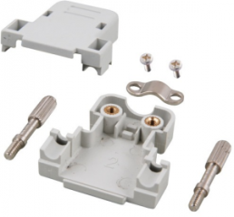 D-Sub connector housing, size: 2 (DA), straight 180°, cable Ø 8 mm, plastic, gray, 29521.1