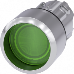 Indicator light, illuminable, groping, waistband round, green, mounting Ø 22.3 mm, 3SU1051-0CB40-0AA0
