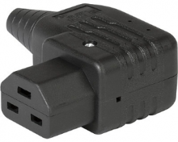 Appliance inlet C21, 3 pole, cable assembly, screw connection, 1.5 mm², black, 1659.0000