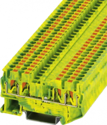Protective conductor terminal, push-in connection, 0.14-4.0 mm², 4 pole, 8 kV, yellow/green, 3209594