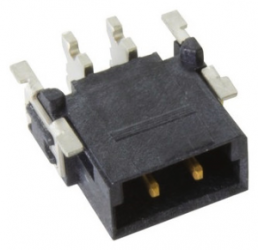 Male connector, 2 pole, pitch 2.54 mm, angled, black, 15550022601333