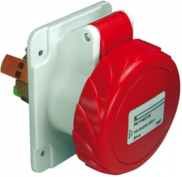 CEE surface-mounted socket, 4 pole, 32 A/380-415 V, red, IP67, PKY32G734