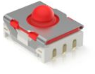 Short-stroke pushbutton, 1 Form A (N/O), 0.1 A/35 V, unlit , actuator (red, L 1.4 mm), 2.5 N, SMD