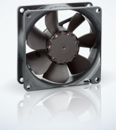 DC axial fan, 12 V, 80 x 80 x 25 mm, 69 m³/h, 32 dB, Slide bearing, ebm-papst, 8412 N/2G