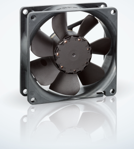 DC axial fan, 12 V, 80 x 80 x 25 mm, 33 m³/h, 12 dB, slide bearing, ebm-papst, 8412N/2GLE