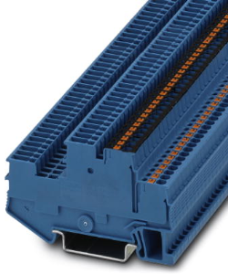 Double level terminal, push-in connection, 0.14-1.5 mm², 4 pole, 16 A, 6 kV, blue, 3213933