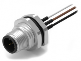 Sensor actuator cable, M12-flange plug, straight to open end, 4 pole, 0.5 m, 5 A, 643452100604
