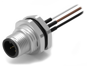 Sensor actuator cable, M12-flange plug, straight to open end, 4 pole, 0.5 m, 5 A, 643452100604