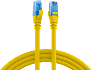 Patch cable, RJ45 plug, straight to RJ45 plug, straight, Cat 6A, U/UTP, LSZH, 2 m, yellow